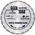 Laser welded segmented small diamond blade for long life cutting critically hard and dense material---GEEH